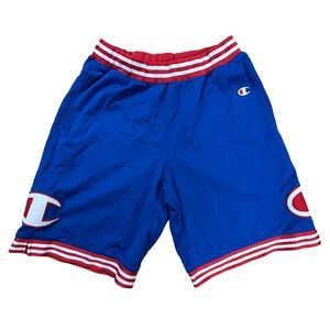 Champion Shorts Mens Large Blue Red Retro Basketball Athletic Running Gym Good